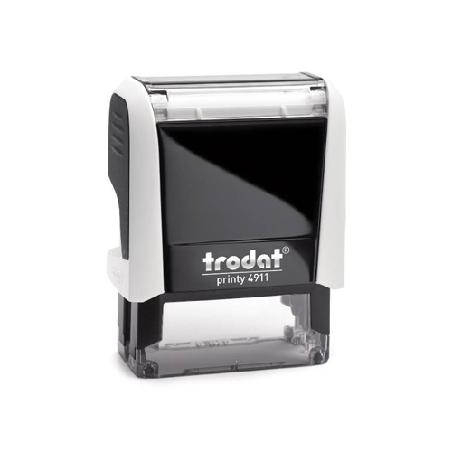 Carimbo Automatico Trodat Printy 4911 P4.0 Branco com Preto Placa Texto Retangular 14x38mm