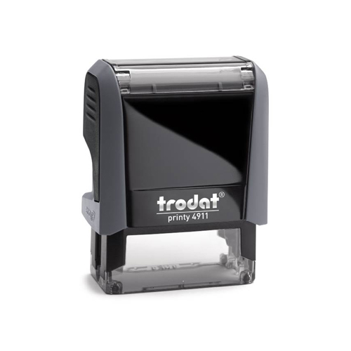 Carimbo Automatico Trodat Printy 4911 P4.0 Cinza Placa Texto Retangular 14x38mm