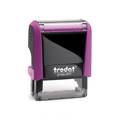 Carimbo Automatico Trodat Printy 4911 P4.0 Rosa Placa Texto Retangular 14x38mm