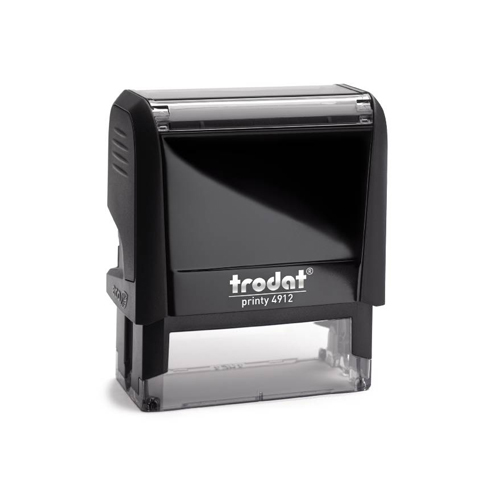 Carimbo Automatico Trodat Printy 4912 P4.0 Preto Placa Texto Retangular 18x47mm