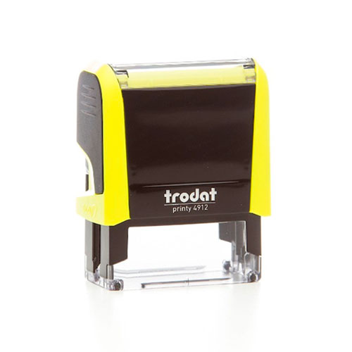 Carimbo Automatico Trodat Printy 4912 P4.0 Amarelo Placa Texto Retangular 18x47mm