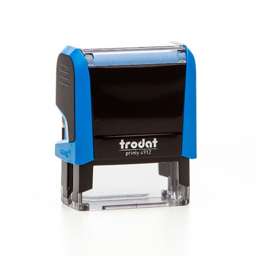 Carimbo Automatico Trodat Printy 4912 P4.0 Azul Placa Texto Retangular 18x47mm