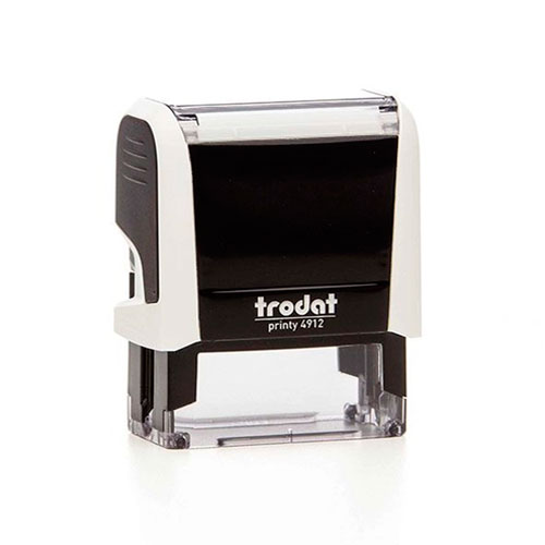 Carimbo Automatico Trodat Printy 4912 P4.0 Branco Texto Retangular 18x47mm