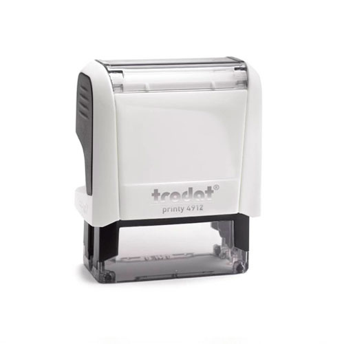 Carimbo Automatico Trodat Printy 4912 P4.0 Todo Branco Texto Retangular 18x47mm