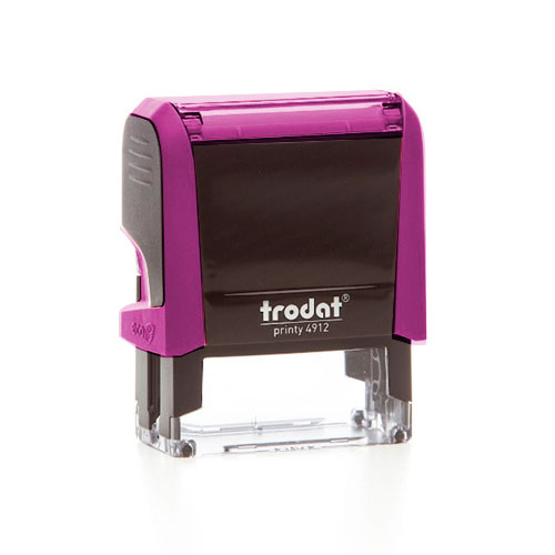 Carimbo Automatico Trodat Printy 4912 P4.0 Rosa Texto Retangular 18x47mm
