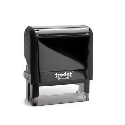Carimbo Automatico Trodat Printy 4913 P4.0 Preto Placa Texto Retangular 22x58mm