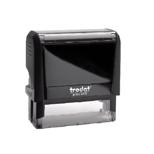 Carimbo Automatico Trodat Printy 4915 P4.0 Preto Placa Texto Retangular 25x70mm